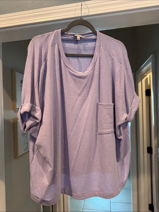white birch Tops - white birch Lavender Relaxed Pocket Tunic